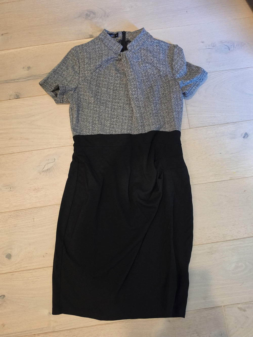 & Other Stories Gray Tweed Top Black Pencil Dress